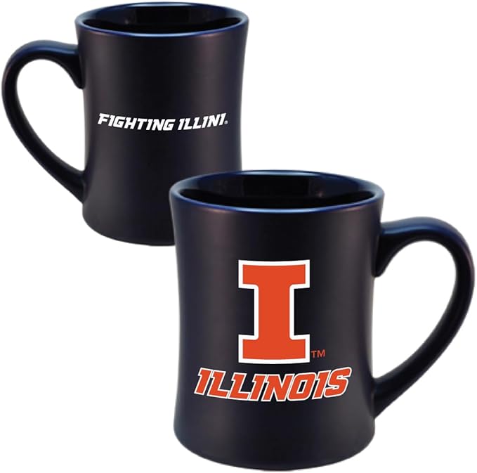 Illinois Fighting Illini Ceramic 16oz Sculpted Mug ??Official Team Logo Coffee Cup ??Handwash Recommended ??Individually Boxed