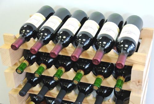 Wine Rack Wood -40 Bottles Modular Hardwood Wine Racks (10 bottles x 4 shelves)