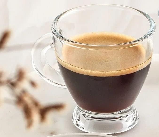 BOHEM'S Espresso Cups, 3.2 oz Small Demitasse Clear Glass Espresso Drinkware, Set of 2, Espresso Shot Glasses, Clear Expresso Coffee Cups, Tazas de Cafe Expreso