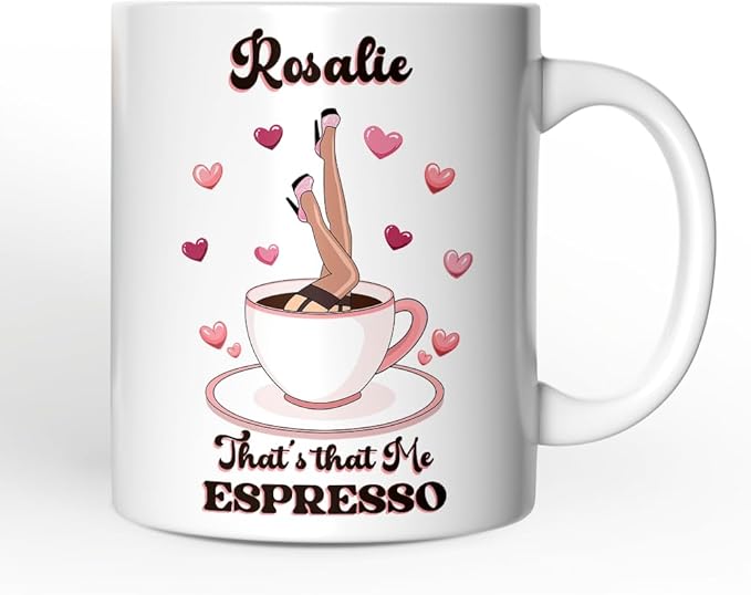 OrnamentallyYou Personalized Valentine Mug (That?셲 That Me Expresso Vibe Personalized Mug, Retro Girls Valentine and Galentine Gift With Custom Name)