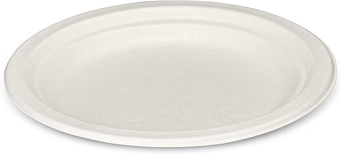 GUSTO [Case of 1,000 7 Inch Heavy-Duty Paper Plates, 100% Compostable, Eco-Friendly - Biodegradable Disposable Plates, Sugarcane Paper Plates (Formerly Comfy Package)
