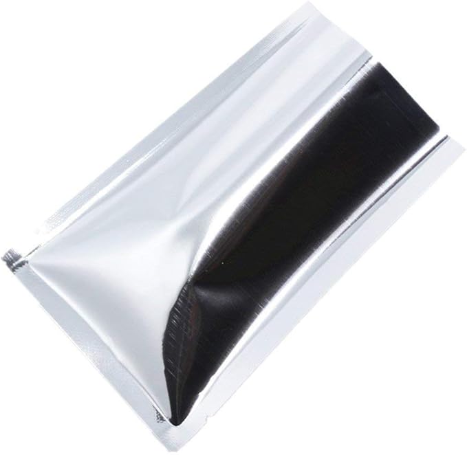 PABCK 100 Pack 5.9x8.66 inch (Inside Size 5.5x8.3 inch) Silver Foil Pouch Heat Seal Bulk Food Storage Bags Vacuum Sealer Wrapping