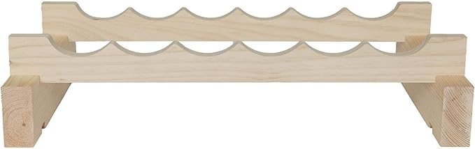 6 Bottle Wide Wine Rack Natural Pine