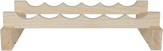 6 Bottle Wide Wine Rack Natural Pine