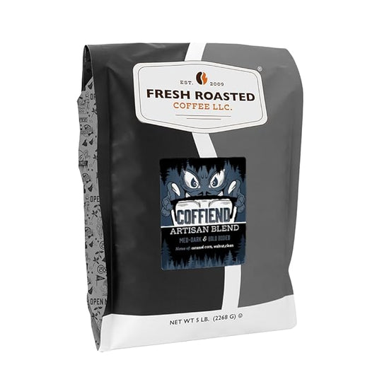 Fresh Roasted Coffee, Coffiend, 12 oz, Med-Dark Roast, Kosher, Whole Bean