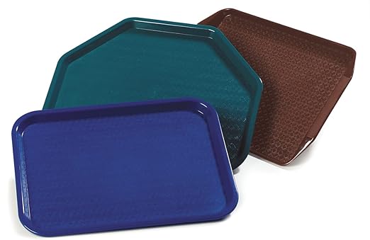 Carlisle FoodService Products CT121603 Caf챕 Standard Cafeteria / Fast Food Tray, 12" x 16", Black