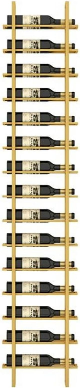 15-Bottle 1-Column Wall-Mounted Wine Rack, Gold Metal Wine Bottle Holder with Vertical Design, Space-Saving Wine Storage Shelf for Home Bar, Kitchen, Restaurant & Cellar(15 Bottles, 15.75" W)
