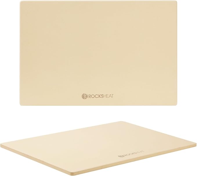 ROCKSHEAT Pizza Stone, Rectangular Extra Large 23.6" x 15.8" x 0.6" Pizza Stones for Oven Grill BBQ, Industrial Commercial Heavy Duty Cordierite Baking Stone for Pizza Bread, Outdoor Pizza Accessories