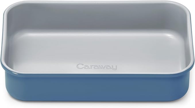 Caraway Nonstick 9??x 6.5??Small Rectangle Baking Pan ??Non-Toxic, PTFE & PFOA Free ??Aluminized Steel Core ??Deep Ceramic Baking Pan for Casseroles, Lasagna & More - Slate
