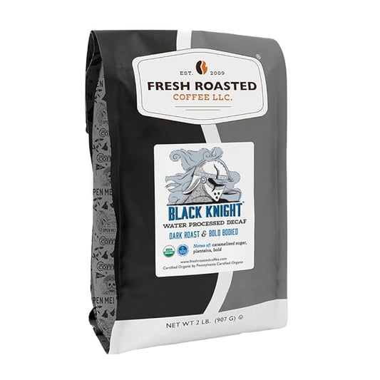 Fresh Roasted Coffee, Organic Black Knight | USDA Organic, Kosher | Dark Roast 2 lb (32 oz) Whole Bean
