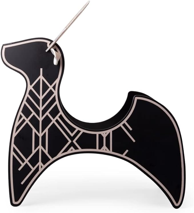 Zuny Reindeer Wine Rack, Decorative Nordic Wine Bottle Holder Countertop, Wine Storage Shelf, Home Decor for Bar, Kitchen, Dining Table, Black+Pearl Gold