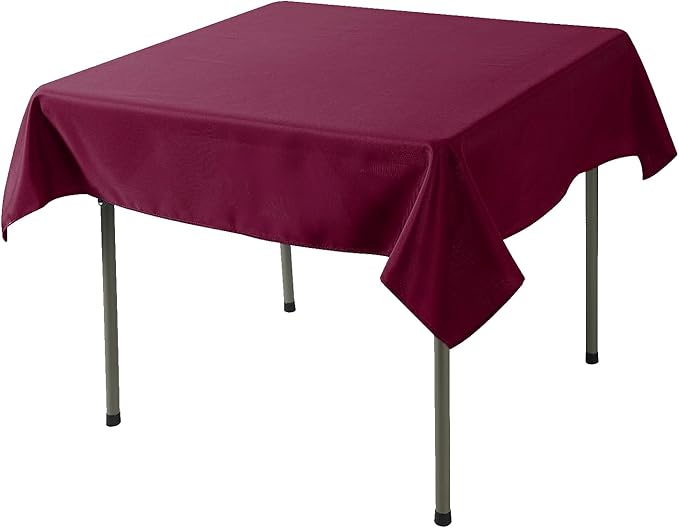 Cupuamon Square Tablecloth 52x52 inch Washable Polyester Fabric Table Cloth for Wedding Party Dining Banquet Decoration（52x52,Burgundy）
