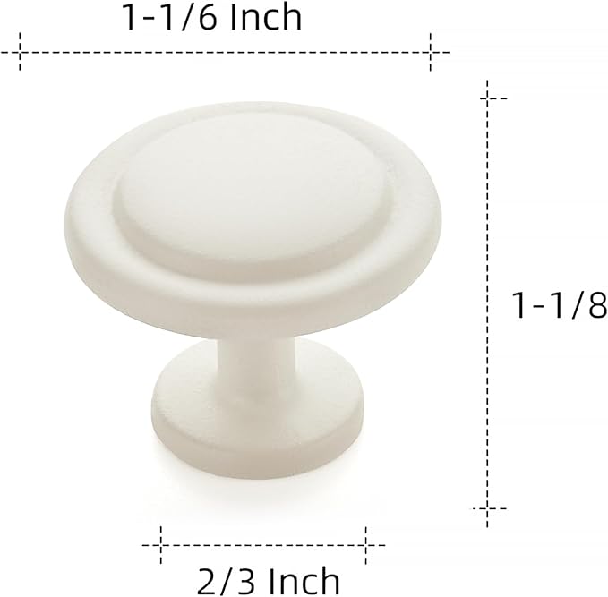 Ravinte 5 Pack 1-1/4 inch Kitchen Cabinet Knobs Drawer Knobs Dresser Knobs White Frosted Zinc Knobs Drawer Pulls Door Knobs Dresser Drawer Handles Knobs for Dresser Drawers
