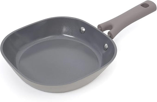 8 Inch Ceramic Nonstick Frying Pan Skillet - Dual Ceramic Coating (Inside & Outside), PFAS & PFOA-Free, Induction Compatible, Dishwasher Safe, Stay-Cool Handles, Eco-Friendly & Non-Toxic Cookware