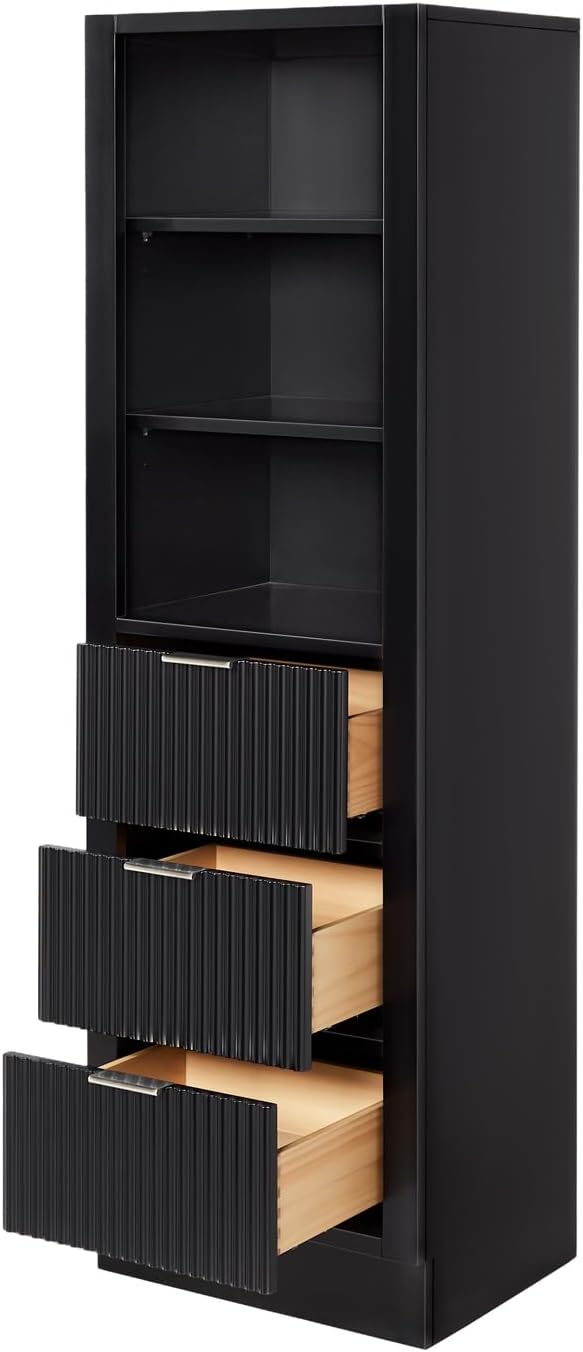 ARIEL Milan Bathroom Storage Cabinet 65?쒱 x 20?쓂 x 16?쒭 Black