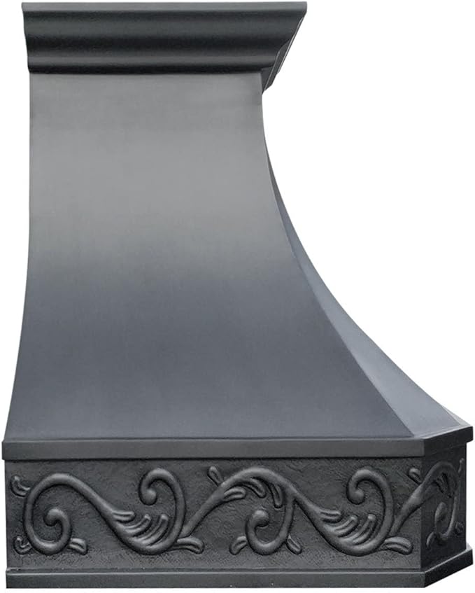 CT Copper Tailor Copper Vent Hood Island Mount,30'' W,39''H, 610 CFM Exhaust Fan,Stainless Steel Vent,LED Light,Dishwasher-Safe Baffle Filters,Smooth-Dark Patina,VH3A