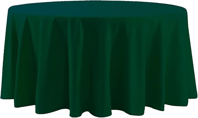 Cupuamon 120 inch Round Tablecloth Washable Polyester Table Cloth Decorative Table Cover for Wedding Party Dining Banquet（120 inch, Hunter）