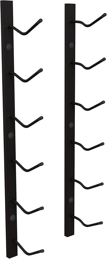 Y-Furniture The Rack Co. - Wall Mounted Wine Rack, Wine Storage (Satin Black Finish) (Steel, 6 Bottles)