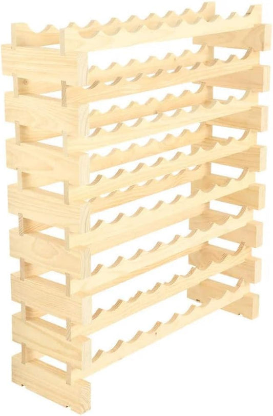 72 Bottle Wine Rack (9 Wide) Natural Pine