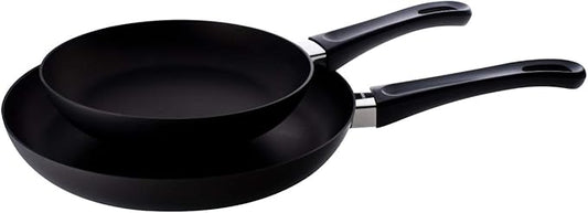 Scanpan Classic 2-Piece Nonstick Fry Pan Set, 10 1/4-inch and 12 1/2-inch ??Compatible with Gas and Electric Stovetops, Metal Utensil Safe, Oven Safe to 500째F, Dishwasher Safe, Black