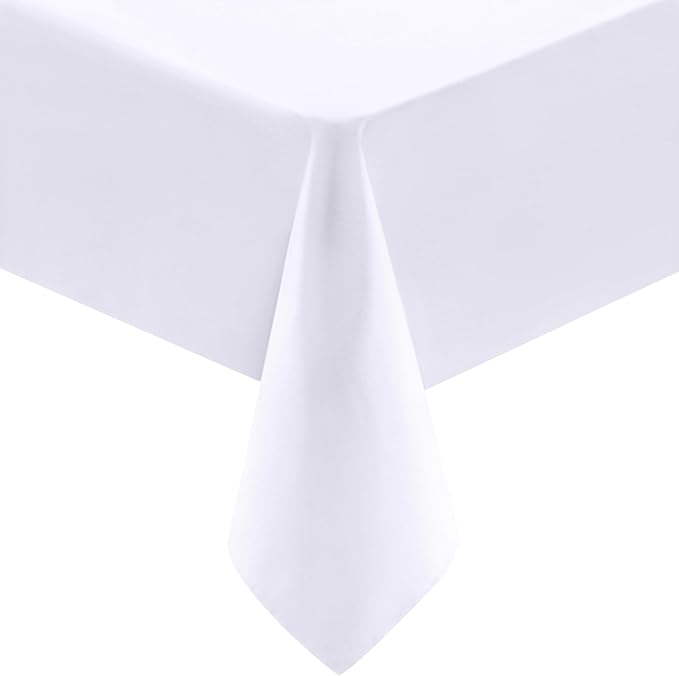 Utopia Kitchen Rectangle Table Cloth 1 Pack(60x84 Inches, White), Tablecloth Machine Washable, Polyester Table Cover for Dining, Buffet Parties, Picnics, Events, Weddings and Restaurants