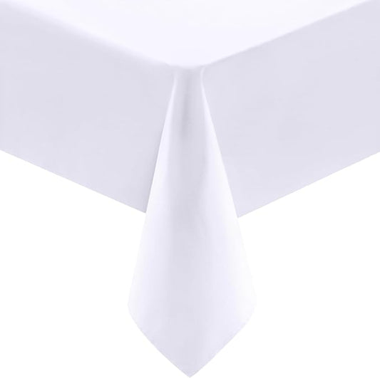 Utopia Kitchen Rectangle Table Cloth 1 Pack(90x132 Inches, White), Tablecloth Machine Washable, Polyester Table Cover for Dining, Buffet Parties, Picnics, Events, Weddings and Restaurants