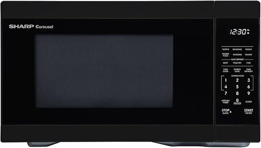 SHARP Countertop Microwave Oven with Removable 12.4" Carousel Turntable, 1000 Watt, 1.1 Cubic Feet, Black