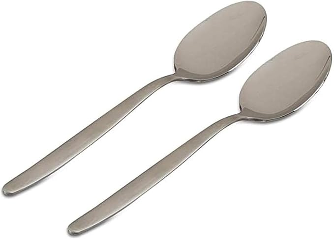 Kunz Small Sauce Spoon set | 8 inch Pack of 2 | 18/10 Stainless Steel Chef Spoon | Serving Plating Spoons (Small Regular Set)
