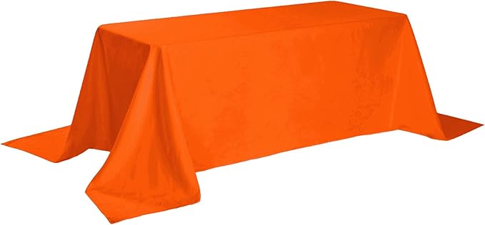 Cupuamon Rectangle Tablecloth 90x132 inch Washable Polyester Fabric Table Cloth for Wedding Party Dining Banquet Decoration（90x132, Orange）