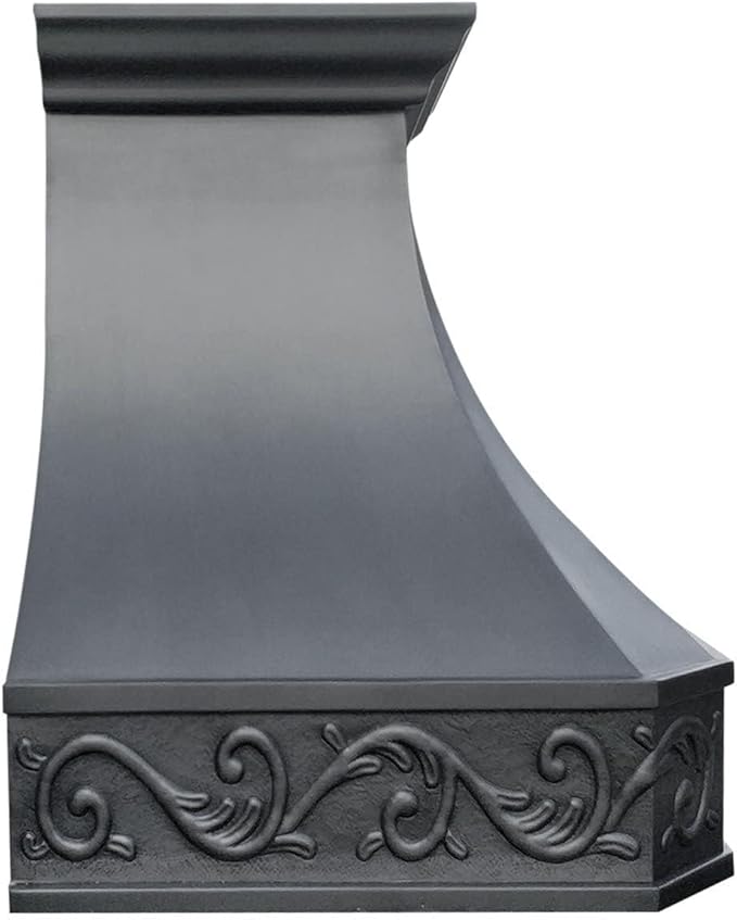 CT Copper Tailor Copper Vent Hood Island Mount,54'' W,42''H,1260 CFM Exhaust Fan,Stainless Steel Vent,LED Light,Dishwasher-Safe Baffle Filters,Smooth-Dark Patina,VH3A