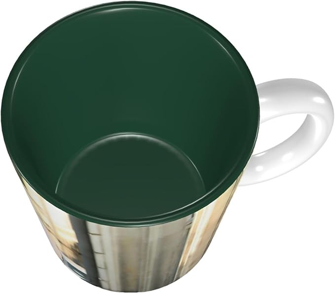Custom Color Mugs with Partial or Full-Size Printing Customizable Photos and Text Coffee Mugs Creative Multicolor Designs Image (Full-Width, Dark Green)