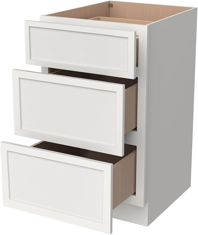 Newtown 3-Drawer Solid Wood Cabinet Premium Storage Organizer for Kitchen,Office Files, Essentials, and Mor Versatile and Stylish Drawer Cabinet for Home (NT-Origami White, 12"W x 24"D x 34.5"H)