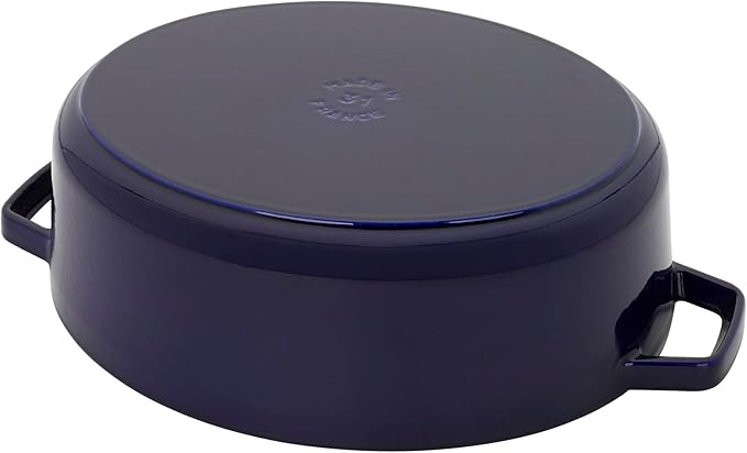 Staub Cast Iron 6.25-qt Shallow Oval Dutch Oven - Dark Blue