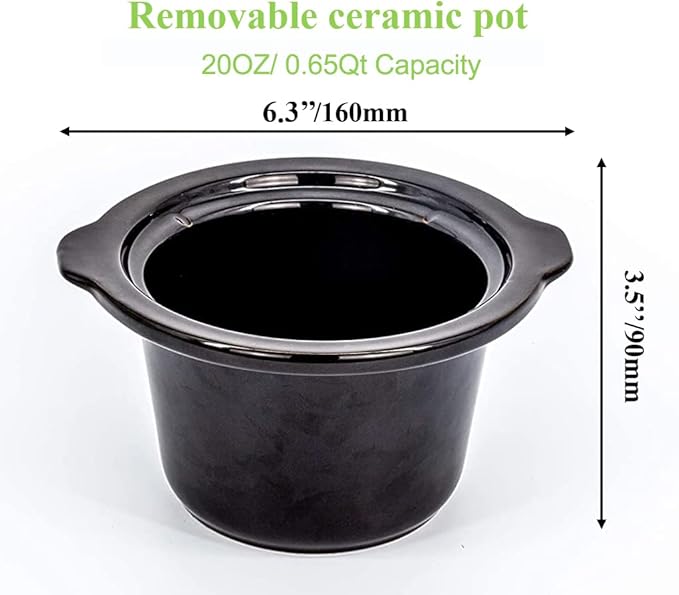 Mini Slow Cooker 0.65qt(20oz) warmer, fondue pot set,chocolate melting pot (stainless steel)??(pink)