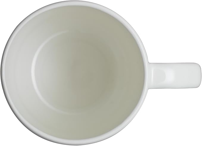 Denby - Classic White Coffee Mug Set of 4 - Large 13.5oz Simple Porcelain Tea Mug Set For Office & Home - Dishwasher Safe, Microwave Safe - Ceramic Cups