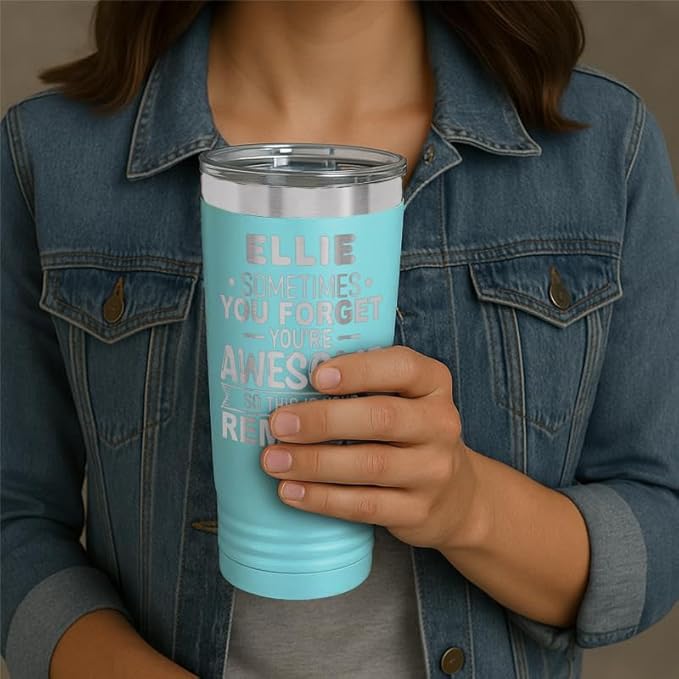 Personalized Inspirational Tumbler, Inspirational Gifts for Men Dad Father Wife Sister Women, Custom Birthday For Him Her, Customized You?셱e Awesome Tumbler, Teacher Coworker Gifts 20oz Teal