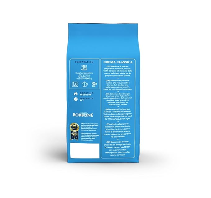 Caff챔 Borbone Whole Bean Coffee, Medium Roast Arabica and Robusta Blend, Crema Classica, Full-Bodied and Balanced Italian Coffee, 2.2 lb Bag