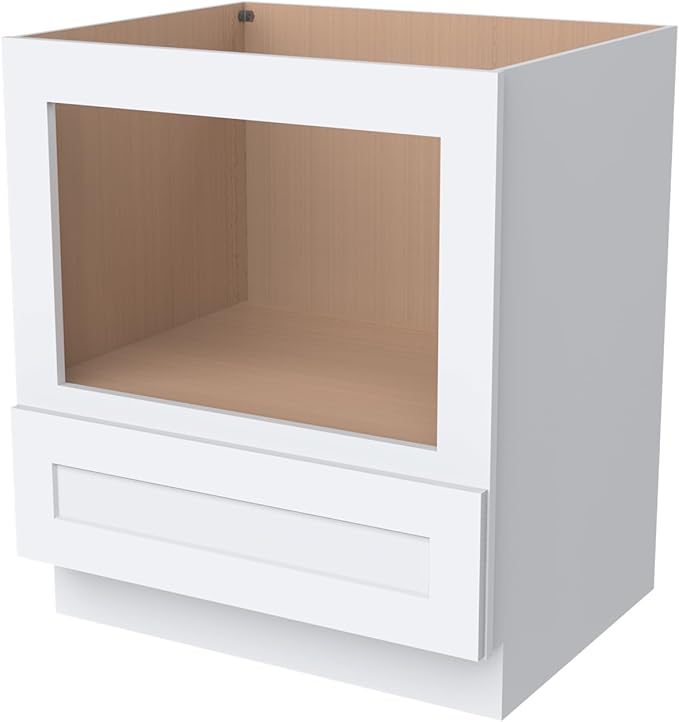 Microwave Base Cabinet ??Solid Wood Shaker Style Kitchen Storage Base Unit with Drawer & Soft-Close Doors, RTA Pantry Cupboard for Dining Room, Coffee Bar 30" W x 24" D x 34 1/2" H (White)