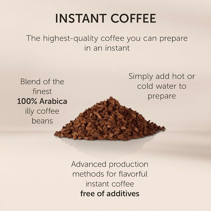 illy Instant Coffee- 100% Arabica Coffee ??Intenso Dark Roast ??Warm Notes Of Cocoa & Dried Fruit - Easy Preparation - Convenient Coffee Instant Format - Roasted In Italy ??3.3 Ounce