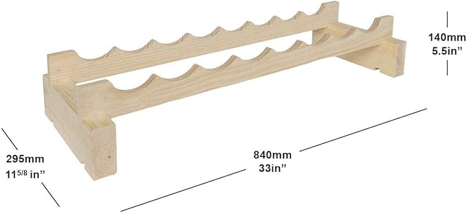 8 Bottle Wide Wine Rack Dark Stain