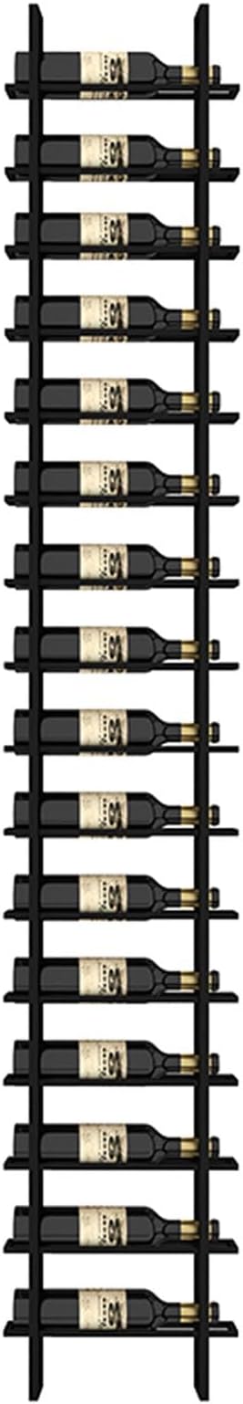 Wall Mounted Wine Rack, H 94.49inch, 16 Rows, Black 16 Bottle Wine Cellar Racks, Metal Wine Bottle Holder for Home Bar, Wine Kitchen Storage (Black, 1 Column竊?6 Bottles竊?
