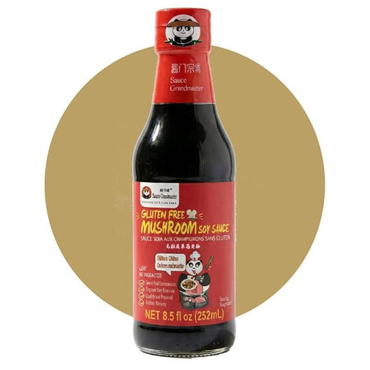 Gluten-Free Mushroom Dark Soy Sauce ??Pure Artisan, Naturally Brewed Chinese Soy Sauce, Non-GMO, No Wheat or MSG, Rich Umami for Stir-Fry, Braising & Marinades, 8.5 fl oz ??Sauce Grandmaster