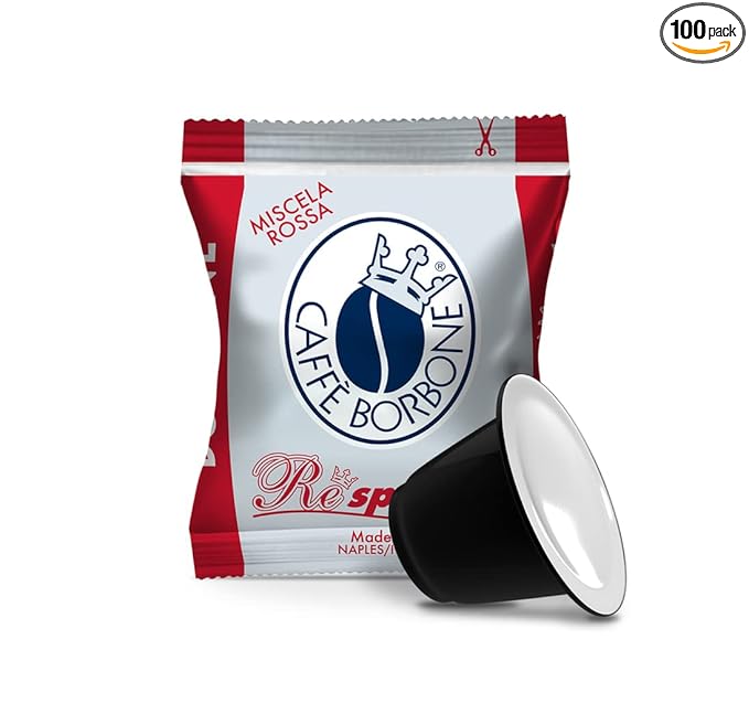 Caff챔 Borbone Red Blend Nespresso Compatible Espresso Coffee Pods, 100 Count Espresso Pods
