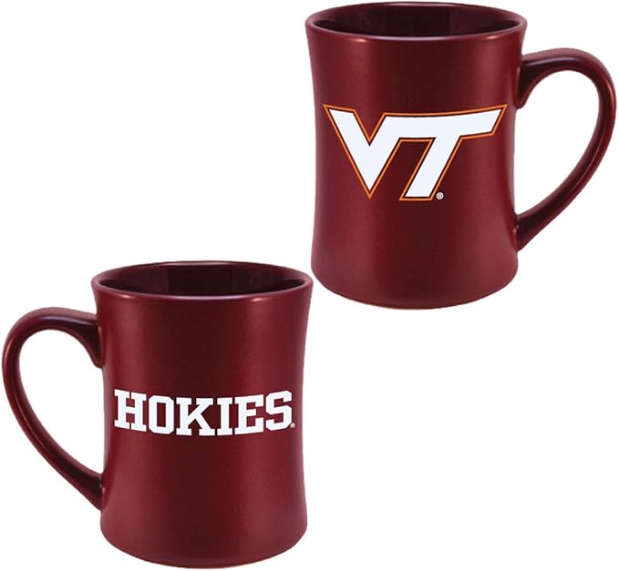 R.F.S.J Inc. Virginia Tech Hokies Ceramic 16oz Sculpted Mug ??Official Team Logo Coffee Cup ??Handwash Recommended ??Individually Boxed