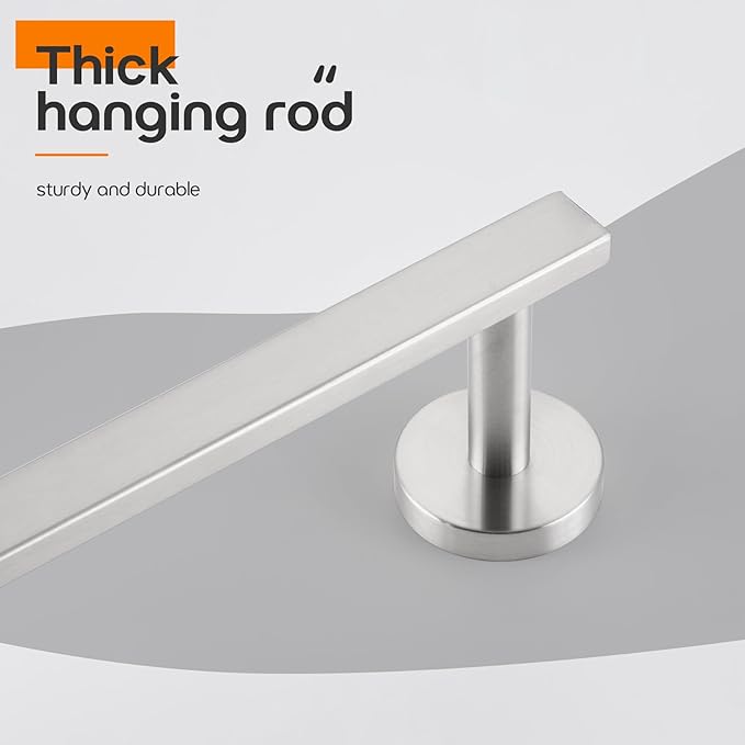 12 Inch Bathroom Towel Bar Bath Towel Rack Kitchen Towel Holder Towel Ring Wall Mounted SUS304 Stainless Steel Brushed Nickel AN4001BR-L12
