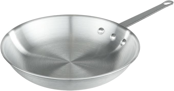 Chef Approved 10" Fry Pan | Fry Saut챕 Steak Pan Skillet with Firm Grip Rivet Handle for Kitchen Restaurant Diner Buffet | Gas Oven Ceramic Cooktop Compatible | Hand Wash Only, Aluminum, Natural Finish