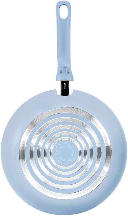 T-Fal Refresh Ceramic Nonstick Cookware Set, 12-Piece Nonstick Cookware, Oven Safe to 350째F, Stockpot, Griddle, Frying Pans, Utensils, Ceramic Pots and Pans Set, Blue
