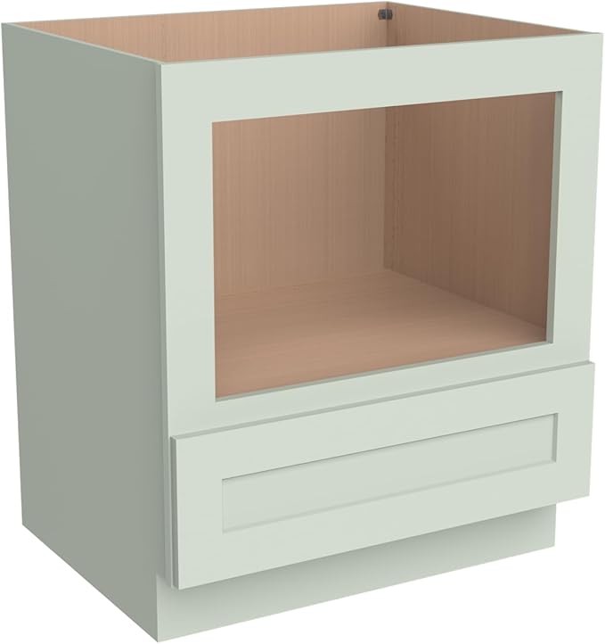 Microwave Base Cabinet ??Solid Wood Shaker Style Kitchen Storage Base Unit with Drawer & Soft-Close Doors, RTA Pantry Cupboard for Dining Room, Coffee Bar 30" W x 24" D x 34 1/2" H (Jade Green)