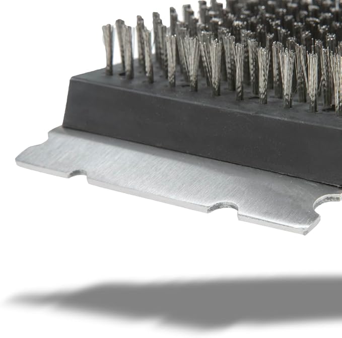 BBQ-Aid Grill Brush and Scraper for Barbecue ??Grill Brush for Outdoor Grill with Extended, Large Wooden Handle and Replaceable Stainless Steel Bristles Head ?밡o Scratch- BBQ Grill Brush for Any Grill