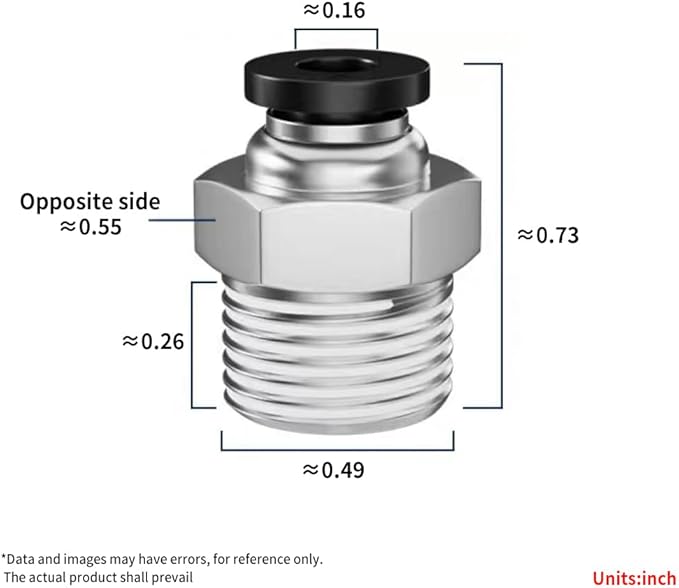 Pneumatic Black Push Connect Fittings 4mm Tube OD x 1/4 Inch NPT Air Push Connect Tools Pneumatic Hose Fittings(Pack of 5)